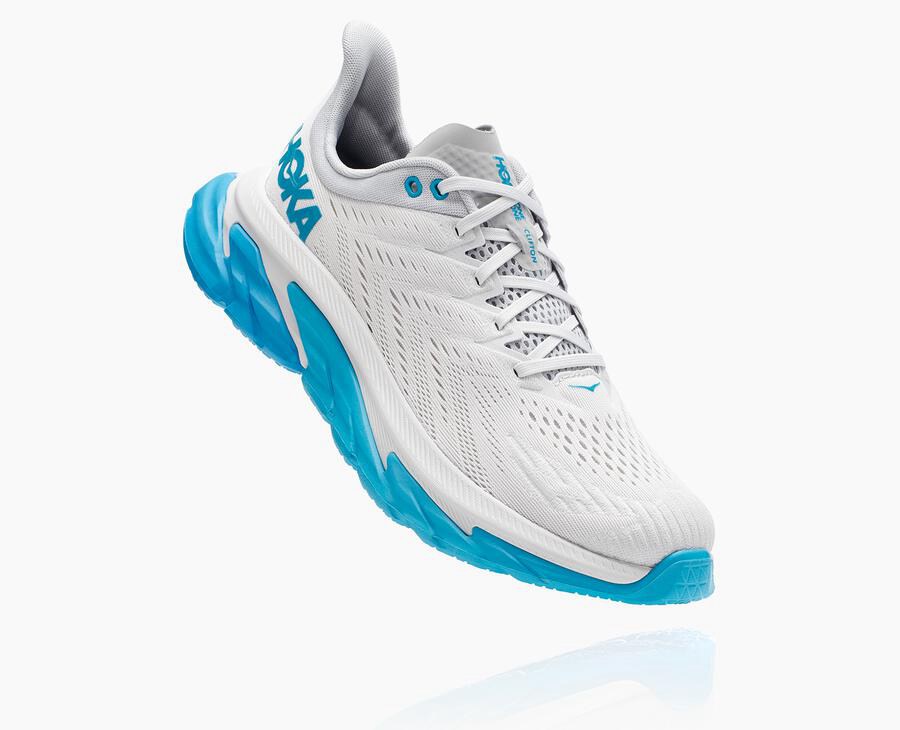 Hoka One One Hardloopschoenen Heren - Clifton Edge - Wit/Blauw - GA6071894